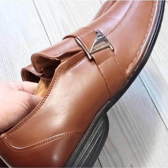 (84-4449)  Bruno Marc Men Oxfords Fashion Square Toe Shoes Slip On Loafer Sz 10. main image 9
